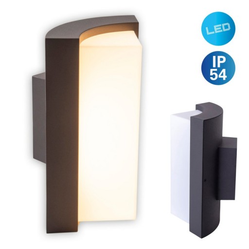 LED on the outside wall lamp "Rico" 14.8 cm high, made of metal and plastic in anthracite, with integrated LED