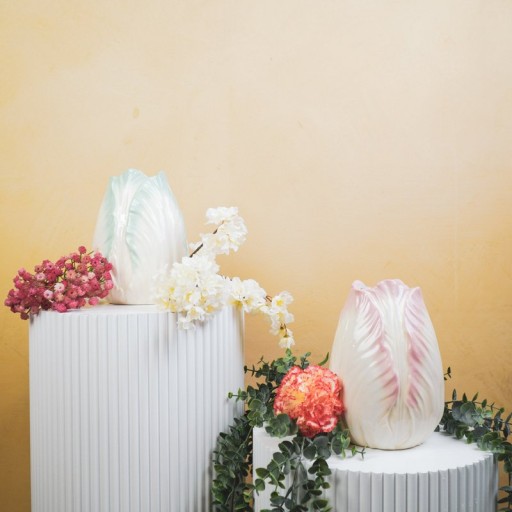 Vase- Tulip Head- Stoneware- Mint- 14x14x19cm