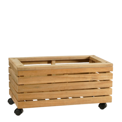 Glenwood Plantenbak op Wielen | Planter Square L60 x W35 x H30 cm | Acaciahout - Bruin