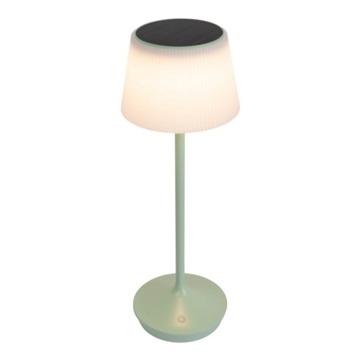 Solar battery lamp "Emmi" 38 cm high, umbrella Ø 13 cm, metal in MINT and white plastic, for the outdoor area, dimmable CCT.