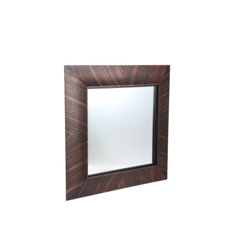 Gezzy Brown Wood Veneer Mirror Curl Frame Square