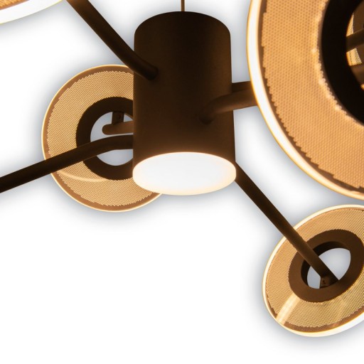 LED Pendelleuchte "DISCUS" aus schwarzem Metall und weißem Kunststoffmit fest verbauten LEDs, Hängelampe für Esszimmer, Wohnzimmer, Diele oder Büro mit einem Øvon ca. 57 cm