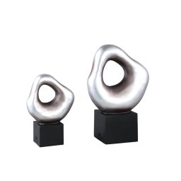 Dolcey Silver Poly Organic Shaped Statue On Base L