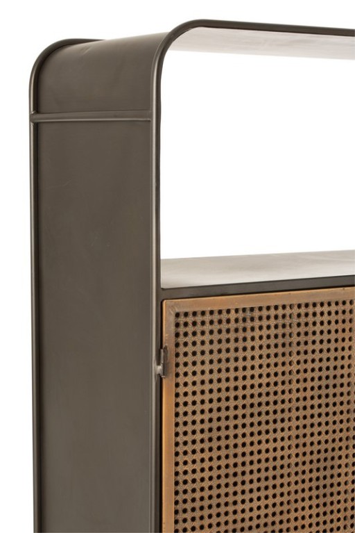 J-Line cabinet High cabinet - 3 drawers - wood/metal - natural/black