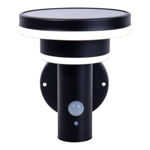 LED Solar Außenwandleuchte "NORA" , für Außen, Wandleuchte - Metall und Kunststoff in Schwarz, mit integrierter LED