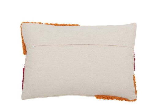 J-Line cushion Rectangle Abstract Face - cotton - mix