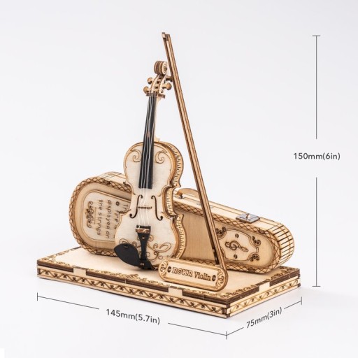 Robotime, Houten Puzzel 3D Violin Capriccio, TG604K, 14,5x7,5x15cm