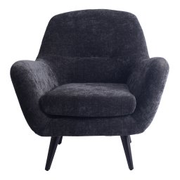 Donny Anthracite Fauteuil Black Wooden Legs