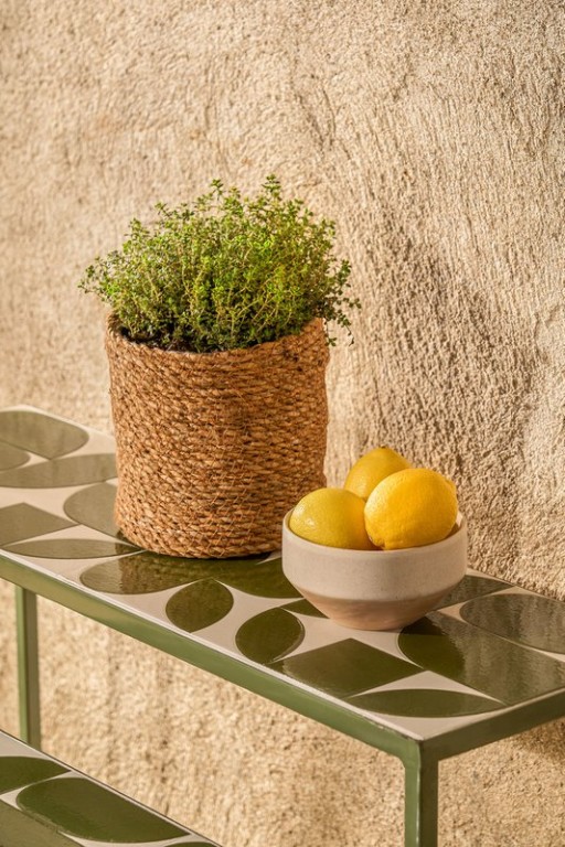 Bologna side table outside - Set of 2 - L78 x B24 x H68 cm - Metal - Green