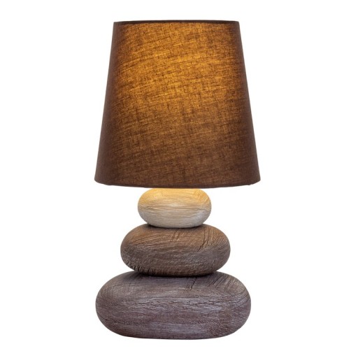 Ceramic table lamp "Stoney", ceramic table lamp in brown, with E14 socket, table lamp for dining room, living room, hallway or office, or as a bedside lamp, 31 cm high