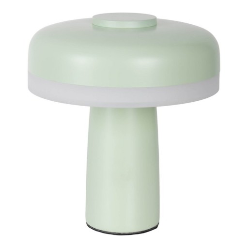 Cordless table light "Pilu", 16.5 cm high, above Ø of 15 cm, metal in MINT, white plastic, integrated LEDs, 280 lumens, dimmable by touch sensor, warm white