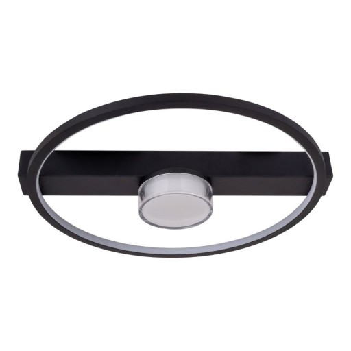 LED ceiling light "Cimo" made of black metal and plastic, 40 cm long, dimmable by wall switch
