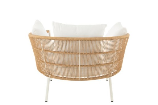J-Line Chair Joa Metaal/Rattan Wit