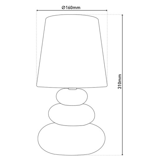 Ceramic table lamp "Stoney", ceramic table lamp in brown, with E14 socket, table lamp for dining room, living room, hallway or office, or as a bedside lamp, 31 cm high