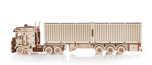 3D Houten Puzzel Container-Semitrailer for Truck “Road King”, Eco Wood Art, 3724, 52,3x10,8x16,9cm