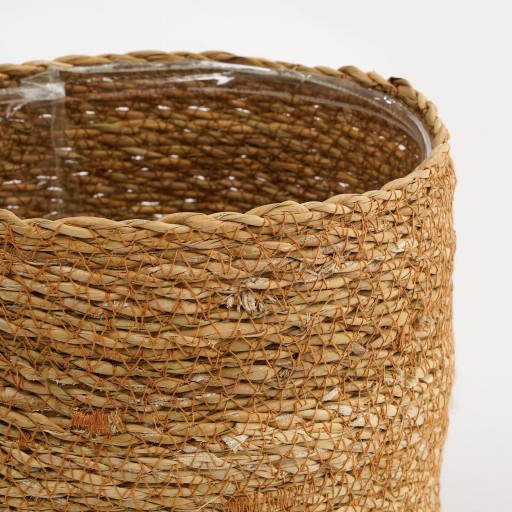 Atlantic Plantenmand - Set van 2 - H20 x Ø20 cm - Zeegras - Lichtbruin