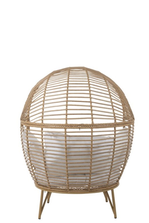 J-Line lounge chair Oval - steel - natural