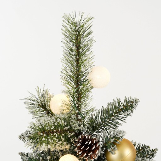 Kaprun Kunstkerstboom met LED Verlichting en Timerfunctie - H60 x Ø39 cm - Groen, Goud