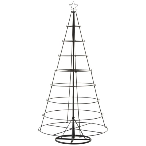 J-Line decoratie Kerstboom 8 Niveaus - metaal - zwart - 188 cm hoog