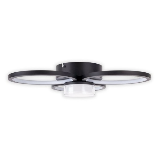 LED ceiling light "Cimo" made of black metal and plastic, Ø approx. 43.6 cm, dimmable by wall switch