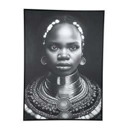 Romaan Black Polyester Painting Rectangle FaceL