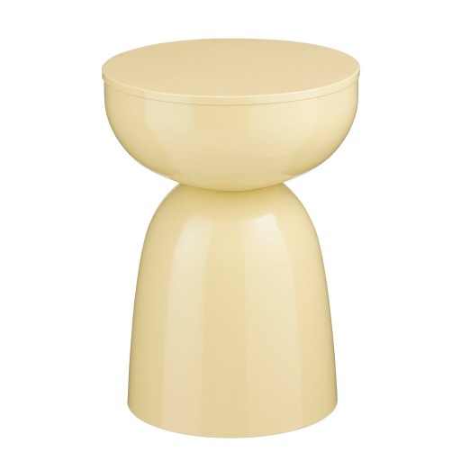 Elliot Bijzettafel | H45 x Ø32 cm | IJzer – Beige - Product afbeelding