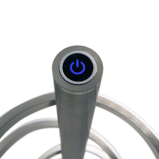 LED staande lamp "Belleza", moderne vloerlamp gemaakt van metaal en plastic in nikkel mat en wit, met stevig ingebouwde LED's, 140 hoog, verlichting voor woonkamer, eetkamer, slaapkamer of kantoor.