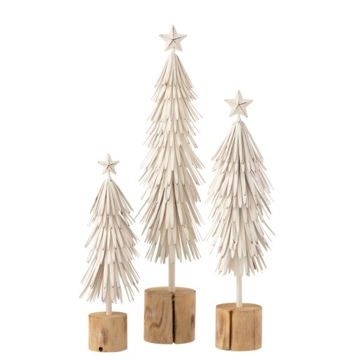 J-Line decoratie Kerstboom Op Voet - metaal - wit - large