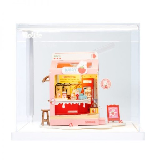 Robotime, DIY Huisje Strawberry Milk House, DS034, 15,5x11,6x18,3cm
