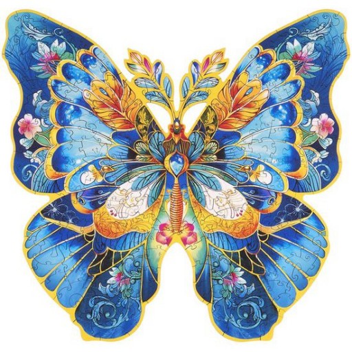 Houten Legpuzzel, Rowood, Vlinder Morpho Helena, TA003, 28,8x27,6cm