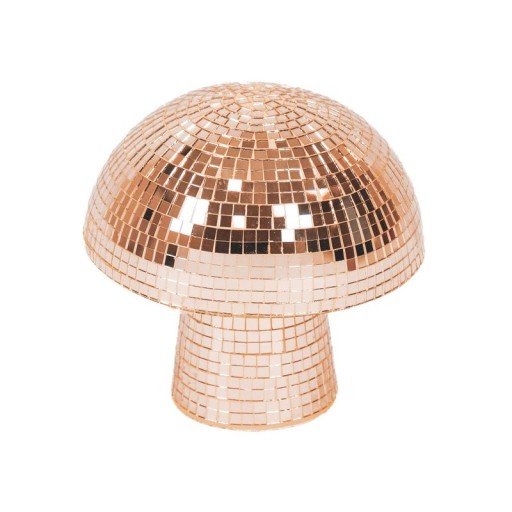 Ornament - Disco -Mushroom -Glass - Rose Gold- 14x14x14cm