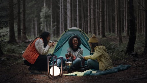 LED Dekoleuchte KALI für Balkon und Terrasse, Deko Tischlampe aus Metall und Kunststoff in Schwarz,, fest verbaute LEDs, 30 x 16 x16 cm