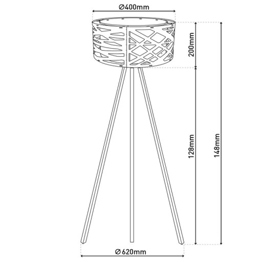 Standing lamp "Finja" made of natural-colored plastic/Holzimitation, with E27 version Lighting for living room, dining room or office, 148 cm high