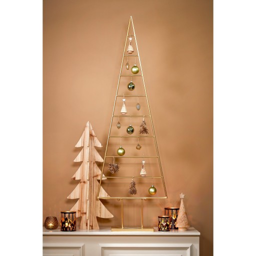 Decoratie Kerstboom - L50 x B15 x H152 cm - Metaal - Goud