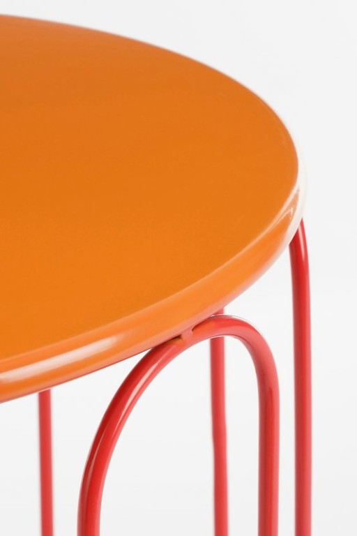 Dione side table - Set of 2 - H40 x Ø46 cm - Metal - Orange