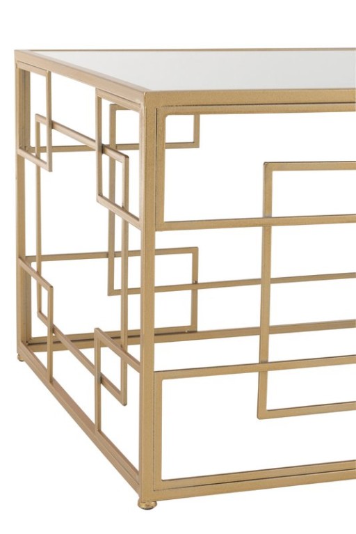 J-Line coffee table Lines - metal/glass - gold