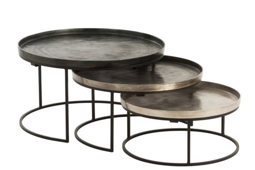 J-Line side table Round - aluminum - black/mix