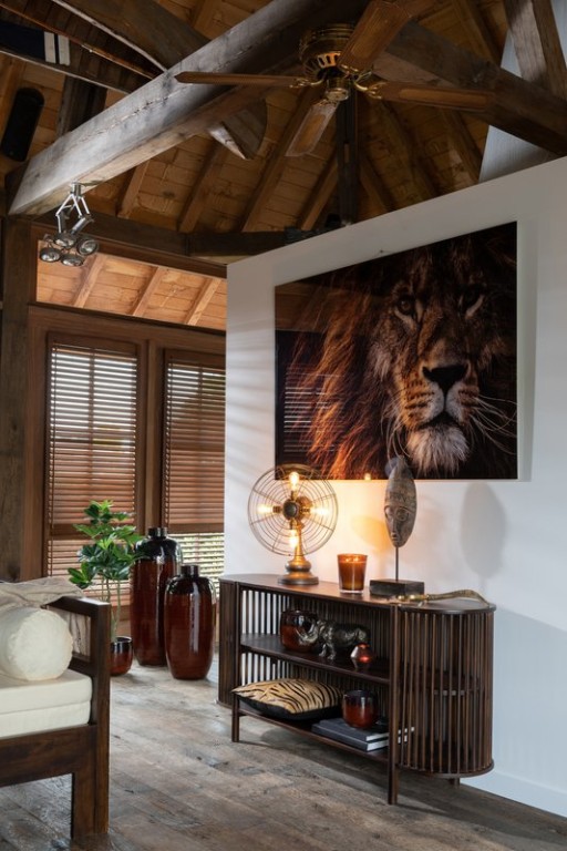 J-Line Console 2 Planks Conie Mango Wood Dark Brown