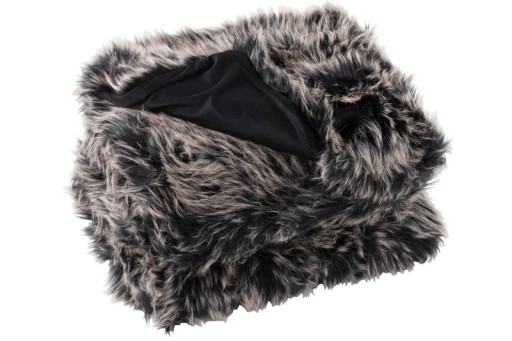 J-Line Plaid - faux fur - gray/black/white - 130 x 180 cm