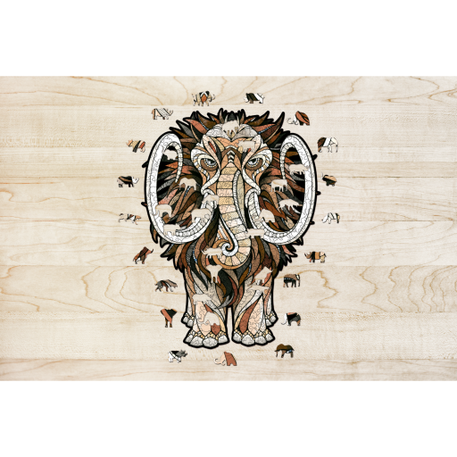 Eco Wood Art (EWA) Houten Legpuzel Mammoet/ Mastodon, Size S, 2260, 27,9x20,6x0,5cm