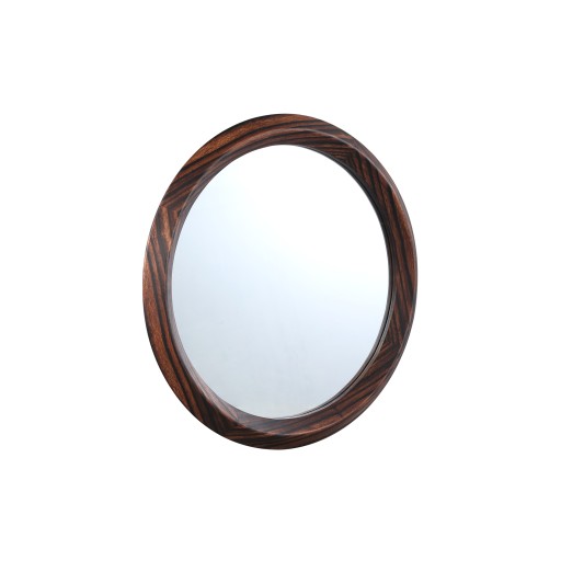 Nibbi Brown Wooden Veneer Mirror Twist Round Frame