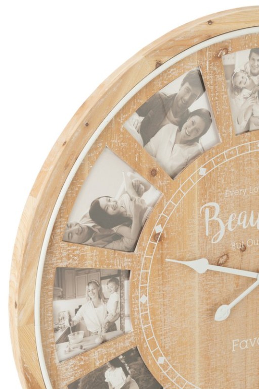 J-Line Wall Clock Photo Beautiful Mdf Natural
