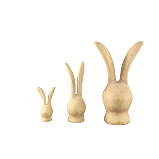 Remy Yellow Cement Rabbit Head Shaped Statue L