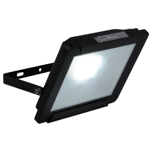 LED outer lamp "spotlight" 30W, made of metal and glass in black, with integrated LED