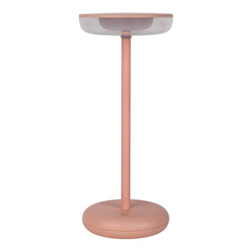 Cordless tablet light "Pasi" for outside and inside, made of metal and plastic in pink, dimmable, with touch and memory function, approx. 26 cm high