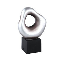 Dolcey Silver Poly Organic Shaped Statue On Base L