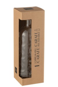 J-Line bottle Hammered in gift box - plastic - transparent