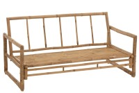 J-Line Rattan sofa - 2 people - bamboo/textile - natural