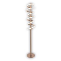 LED staande lamp "Belleza", moderne vloerlamp gemaakt van metaal en plastic in nikkel mat en wit, met stevig ingebouwde LED's, 140 hoog, verlichting voor woonkamer, eetkamer, slaapkamer of kantoor.