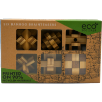 Brainteaser Ecological set of 6 Wooden Puzzles, Project Genius, EC003